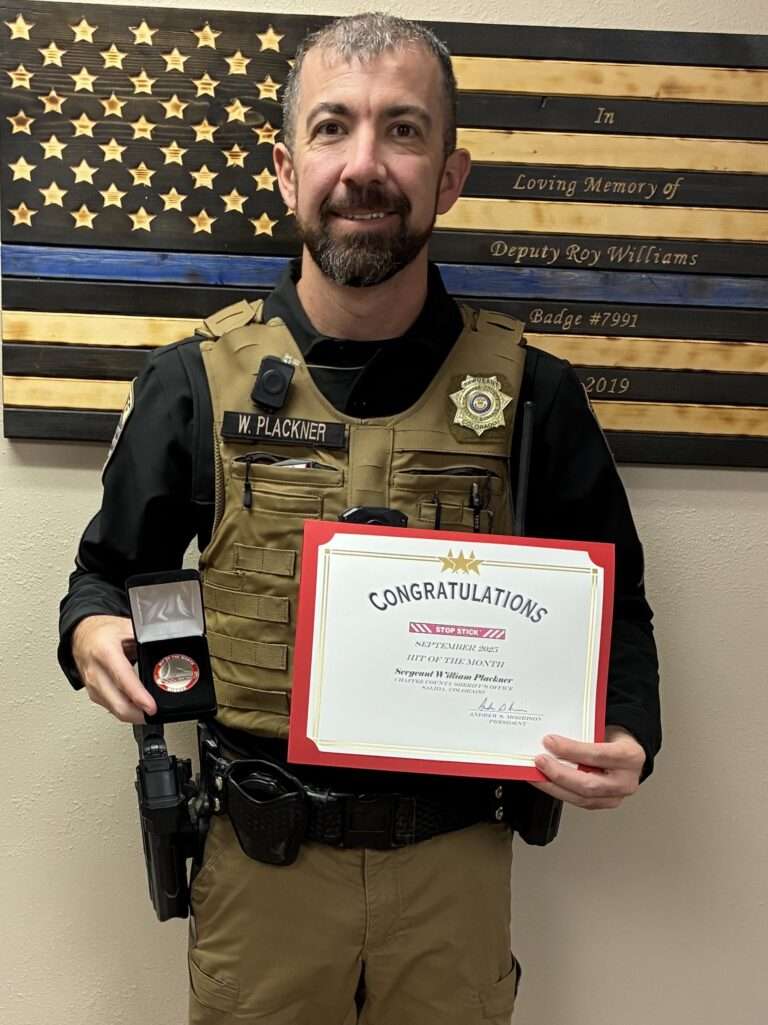 Chaffee County SO Press Release- Sgt Plackner
